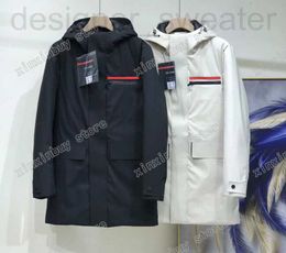 Men's plus size Outerwear & Coats Designer xinxinbuy Men designer Down Jacket Red Label Jacquard Letter paris long sleeve women black Grey blue S-2XL X6YO