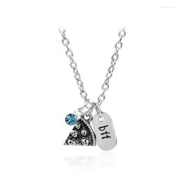 Pendant Necklaces Arrival Pizza Silver Color Chain Puzzle Necklace Friends BFF Friendship Collier Christmas Gifts