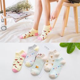 Women Socks ZDL-183 Adult Size Lovely Daily Animal Weel Watermelon Fruit Ankle Cute 10 Pairs