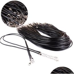 Jewellery Chains Chokers Necklaces Twisted Braided Rope Black Leather Cord Chain Necklace String For Women Drop Delivery Party Dhvuw