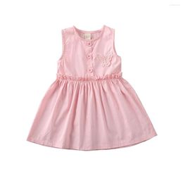 Girl Dresses Infant Baby Girls Ruffle Dress Sleeveless Round Neck Pullover Cute Flower Decor Adorable Clothes