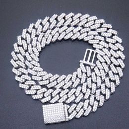 Fashion Hiphop Jewellery 12mm 5a Def Moissanite Diamond Necklace Iced Out Cuban Link Chain
