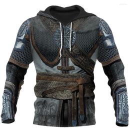 Men's Hoodies Liumaohua 2023 Viking Armor - Tattoo 3D All Over Printed Men Harajuku Fashion Hooded Sweatshirt Unisex Casual Jacket Zip