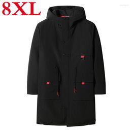 Men's Down 6XL 8XL 7XL Plus Size 5XL Brand Long Thick Hat Parka Men Quilted Winter Jacket Coat Clothes