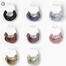 6pcs/set Women Girls Basic Ribbon Hair Bands Simple Solid Colors Elastic Headband Hair Ropes Ties Hair Accessories Ponytail Holder 1813