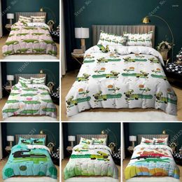 Bedding Sets Cartoon Crocodile Printed Duvet Cover Set Wild Alligator Pattern 2/3pcs Soft Comforter Bed Decor Bedclothes