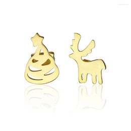 Stud Earrings Exquisite Christmas Hat And Reindeer Winter Elk Holiday Cartilage Little Girl Jewelry