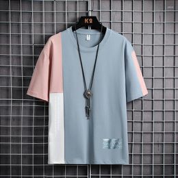 Men's T Shirts Summer Patchwork Cotton T-shirts Men 2023 Fashion Drop Shoulder Oversized Tshirts Male Plus Size Loose Top Tees 7XL