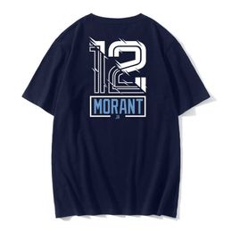 Men's T-Shirts 2021 street fashion basketball fan star Morant cotton T-shirt short-sleeved loose breathable round neck sports t-shirt G230303