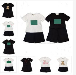 Children Clothing Set Designer Summer Baby Boys Girls Short Sleeve T-shirt Shorts Sets Fashion Tracksuit Kids Clothes 2pcs Suit