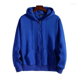 Men's Hoodies Men's Ladies Zip Sweatshirts Hooded Jackets Long Sleeves Pullovers Solid Color Tops Sportswear