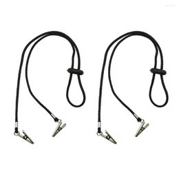 Bow Ties 2 Pcs Napkin Clips Holder Cord Flexible Metal Ball Stainless Neck Strap Chains Clamps For Meal