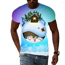 Men's T Shirts 2023 3D Men Christmas Snow Scene Graphic Fashion Casual Interesting Holiday Costumes Hip Hop Harajuku Print T-shirts