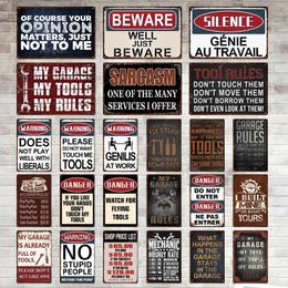 My Garage Rules Vintage Tin Sign Do Not Enter Metal Sign Decor Plaque Wall Decor Man Bar Cave Pub Club Room Park Decoration Plate custom signs outdoor metal 30X20 w01