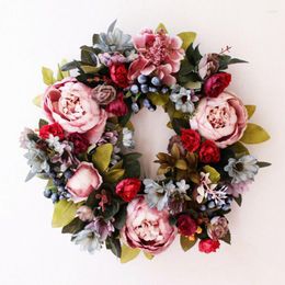 Decorative Flowers Fake Flower PEONY SIMULATION CHRISMAS XMAS DOOR WALL WREATH HOME DECOR ARTIFICIAL