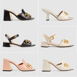 2023 designer Guccie sandal Women flip flops Leather High Heels Women slides platform thick heel elegant bridesmaid dress