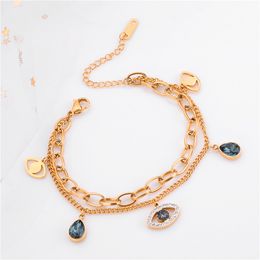 Angela's Eyes gold bracelet for women Charm Bracelets Jewellery Men's and women's bracelets Four-leaf grass bracelet Women's bracelet Chirstmas Halloween Halloween