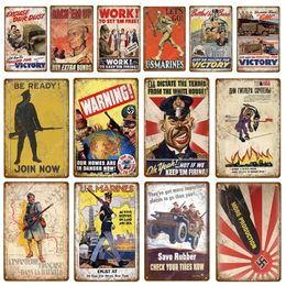 Warning Victory Marines Tin Sign Russia Military Political Army Soldier Poster Art Plaque Vintage Home Wall Personalised Decor metal tin sign Size 30X20CM w02