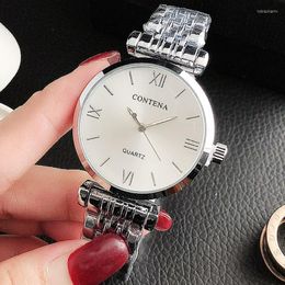 Wristwatches Relogio Feminino 2023 Women Watches Silver Classic Designer Famous Quartz Wrist Watch For Zegarek Damski