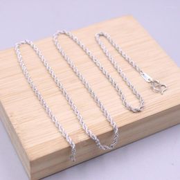 Chains Real Pure Platinum 950 Chain Women Lucky 2mm Twisted Rope Necklace 44cm /10.4-10.6g
