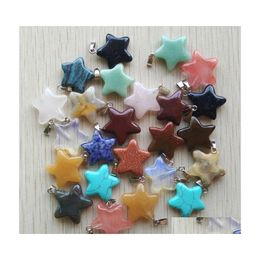 Charms Natural Crystal Five Point Star Shape Pendants For Diy Jewellery Making Wholesale Drop Delivery Findings Components Dhsho