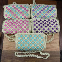 Plum Blossom Bag Acrylic Piece Pink Green with Diagonal Beaded Mobile Phone Fashion Tourist Attraction 230304