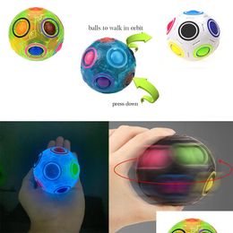 Decompression Toy Fidget Toys Sensory Luminous Creative Magic Rainbow Ball Cube Anti Stress Kids Educational Learning Funny Gifts An Dh34N