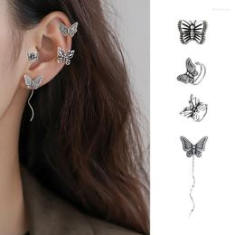 Backs Earrings LUTAKU 1pcs Korean Fashion Vintage Hollow Butterfly Ear Clips For Women Girls Cute No Piercing Fake Cartilage Jewellery