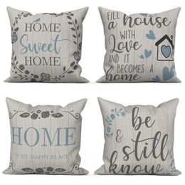 Pillow Sweet Home Letter Decorative Pillowcase Polyester Sofa Throw Cover Bed Car Decor 40x40 45x45 50x50cm