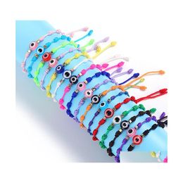 Charm Bracelets Summer Candy Color Evil Eye Bracelet Lucky Knot Friendship Jewelry Lovely Women Men Pseras Drop Delivery Dhvnk