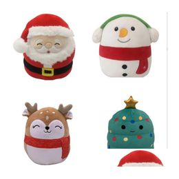 Stuffed Plush Animals 20Cm Cute Dolls Santa Claus Elk Snowman Mushroom Bird Soft Throw Pillow Children Christmas Toy Drop Delivery Dh1H3