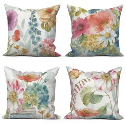 Pillow Flower Oil Painting Pillowcase Polyester Sofa Throw Decorative Cover Home Bed Car Decor Couch Cojines