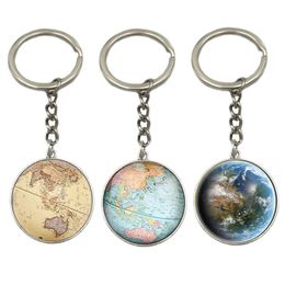 Земля Globe Art Pendant Keychains Gift World Travel Adventurer Key Ring Cring World Map Globe Keychain Jewelry2241