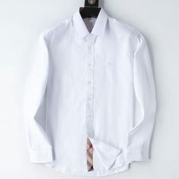 Shirts Men's Dress Shirt Slim Fitted Spread Collar Plaid Stripe Long Sleeve Pure Cotton Designer Brand Spring Summer Business Office Casu