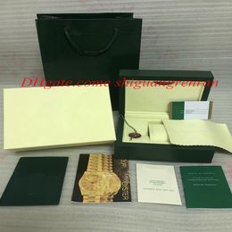 Top Luxury Green Watch Original Wooden Box Papers Card Gift Wristwatches Boxes Handbag 185mm 134mm 84mm 0 7KG For 116610 126710 11274i