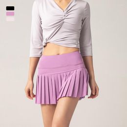 Lemons Women Skirts Golf Tennis Pleated Pantskirt Sports Fiess Shorts Pocket High Waist Yoga Running Skirt Gym Clothing