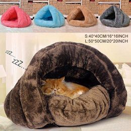 Cat Beds Autumn Winter 2 Size Puppy Pet Dog Soft Warm Nest Kennel Bed Cave House Sleeping Bag Mat Pad Tent Pets Cosy