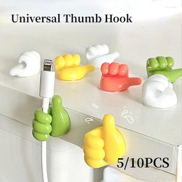 Hooks 5/10PC Silicone Thumb Wall Hook Circuit Organizer Wallhook Clothes Rack Kitchen Bathroom Storage Universal