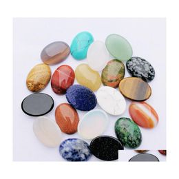 Stone Healing Natural Crystal Semiprecious Oval Loose Beads 25X18Mm Face For Stones Necklace Ring Earrrings Jewellery Making Drop Deliv Dhqxh