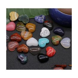 Stone 18Mm Flat Back Assorted Loose Heart Shape Cab Cabochons Beads For Jewelry Making Wholesale Drop Delivery Dhg74