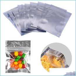 Packing Bags 100Pcs A Lot Resealable Zipper Bag Food Storage Aluminum Foil Smell Proof Pouch Package 18 Sizes Drop Delivery Office S Dh73S