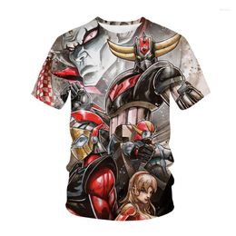 Men's T Shirts Harajuku Men Women Oversized 3D Print Anime Grendizer UFO Robot Goldorak T-shirt Boy Girl Casual Kids Clothing Top Tees