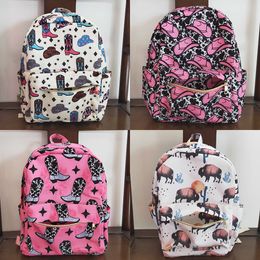 Boutique Diaper Bags Boots Cow Print Fashion Baby Girls Backpacks Western Style Mommy Bag Zipper Designer Kids Girl Backpack New