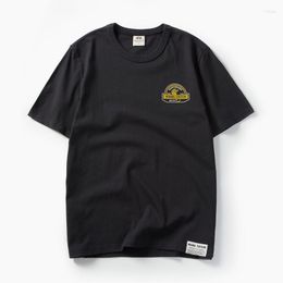 Men's T Shirts Men's T-shirt Print "MNT" Men Short Sleeve Summer Dropped Shoulder Cotton Black Colour Shirt For MN33106