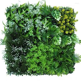 Decorative Flowers 50cmx50cm Artificial Plant Lawn Background Wall Simulation Grass Panel Green Wedding Home Garden Decoration Ornaments