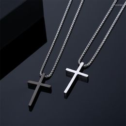 Pendant Necklaces Punk Hiphop Stainless Steel Cross Necklace For Men Women Minimalist Jewelry Male Female Chokers E600