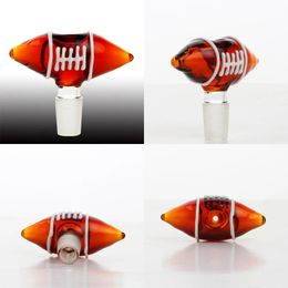 Vintage FOOTBALL Rugby Glass Bong Bowl 14mm 18mm Hookah For Bongs Glass Water Pipes can put customer logo by DHL UPS CNE