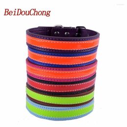 Dog Collars Wholesale Flashing Leather Collar Adjustable Buckle Pet Puppy Neck Strap Small Products For Animals