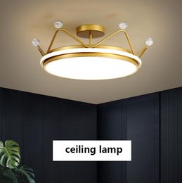 Ceiling Lights Crown Led Lamp Luxury Children's Room Chandelier Master Bedroom Wedding Girl Princess 34W 43W