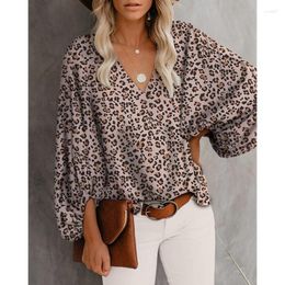 Women's Blouses Summer Floral Print Blouse Women V Neck Long Lantern Sleeve Sun Flower Casual Tops Office Lady Tunic Loose